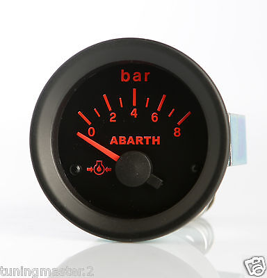 Manometro Strumento 52mm ROAD ITALIA ABARTH Pressione Olio 0-8 BAR NO SENSORE