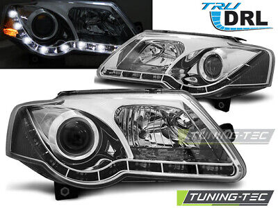 HEADLIGHTS TRUE DRL CHROME fits PASSAT B6 3C 03.05-10