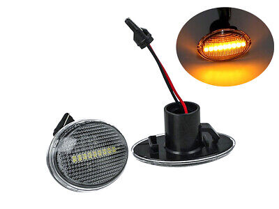 Kit Freccia Laterale a Led Side Marker Lente Trasparente Luce Arancione Per