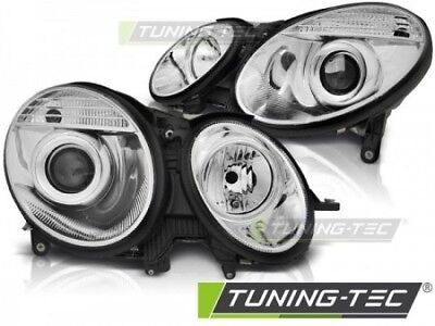 Coppia Fari Fanali Tuning Anteriori W211 Classe E 05.06-09 Cromato Alogeni H7