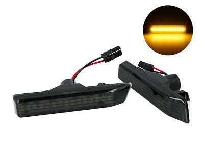Kit Freccia Laterale a Led Side Marker Lente Nero Fume Luce Arancione Per