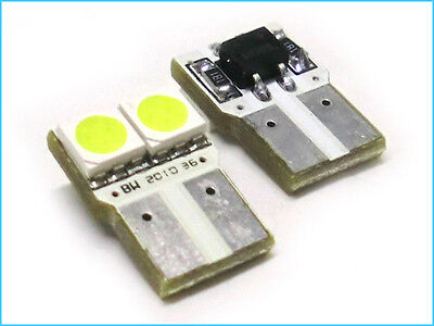Coppia Lampada Led T10 W5W 2 Smd 5050 No Polarita Luci Targa Portiere 12V Bianco