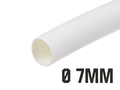 1 Metro Tubo Guaina Termorestringente Diametro 7mm Colore Bianco <ul><li>Guaina