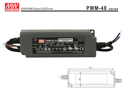 Alimentatore Led Meanwell PWM-40-24 Dimmerabile 40W 24V IP67 Dimming 3 in 1