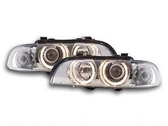 Coppia Fari Fanali Anteriori Tuning Angel Eyes serie 5 E39 95-00 cromato