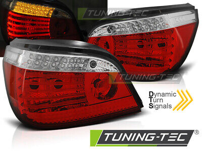 LED TAIL LIGHTS RED WHITE SEQ fits E60 07.03-07