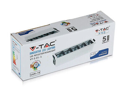 Faretto Led Da Incasso Rettangolare 5X4W Neutro 4000K UGR<19 Riflettore 38&d