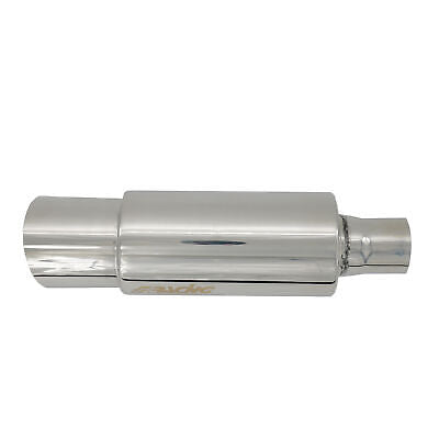 Marmitta rotonda inclinata acciaio inox Scarico universale lucidato a