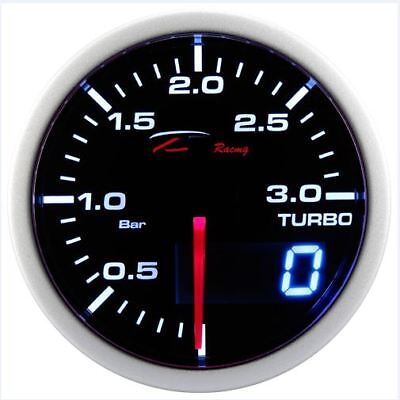 Calibrador de Presión Herramienta 52mm Depo Turbo 0+ 3 BAR Blanco Negro +