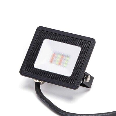 Faro Led RGB Floodlight 10W Con Telecomando IP65 Slim Carcassa Nera