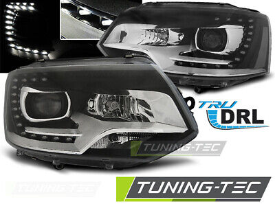 HEADLIGHTS TRUE DRL BLACK fits T5 2010-15