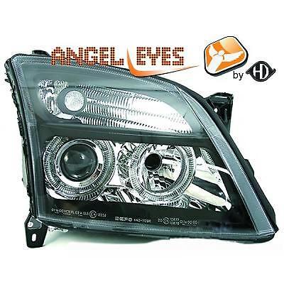 Coppia fari fanali anteriori TUNING VECTRA 02-05 nero con anelli ANGEL EYE