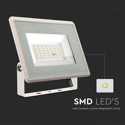 Faro Led Flood Light 30W 2510lm IP65 Slim 150x122x27mm Carcassa Bianca Luce