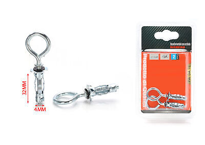 2 pcs Tasselli con Occhiolo in Metallo &Oslash;4x32mm <ul><li>Tasselli adatti