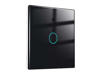 Interruttore Wifi Da Parete 86X86 Pannello Touch 1 Tasto Colore Nero + RF 433