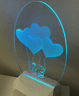 3D Acrilico Forma Ovale Figura Pallocini Cuori Scrittura Love (3DA903) <table