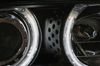 Coppia Fari Fanali Anteriori Tuning E46 Neri berlina e touring CCFL Angel Eyes