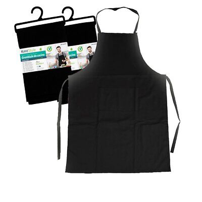 Grembiule da Cucina Nero Regolabile con 1 Tasca Taglia Unica Unisex Materiale