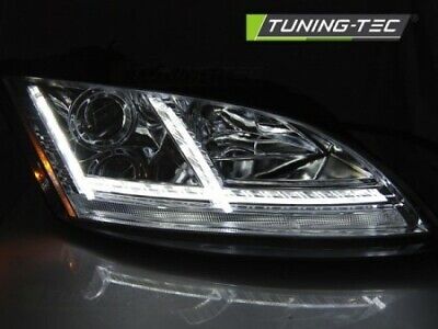 Coppia Fari Fanali Anteriori Tuning  TT 8J 06-10 LED BAR Freccia Din. Xenon D1S