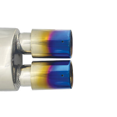 Marmitta rotonda doppia acciaio inox scarico universale con uscita titanium