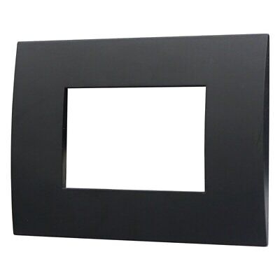 ETTROIT Placca Plastica Serie Venus 3P Colore Nero Compatibile Con Vimar Arke