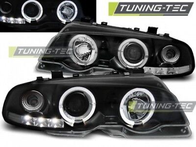 Coppia Fari Fanali Tuning Anteriori E46 1999-2003 COUPE ANGEL EYES Nero H1+H1