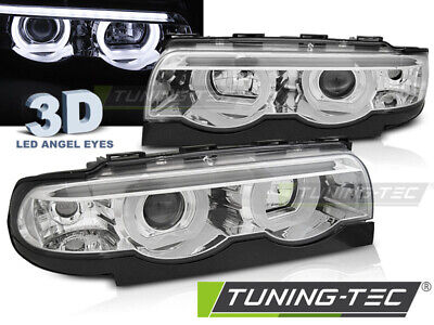 HEADLIGHTS ANGEL EYES LED 3D CHROME fits E38 94-01
