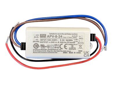 MeanWell APV-8-24 Alimentatore 8W 24V 0,34A IP30 Input 220V e 110V