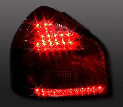 Coppia Fari Fanali Tuning LED Luci Posteriori A3 8L 96-03 Fume' Rosso