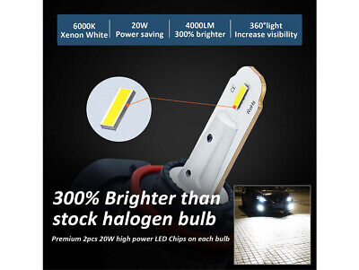 Lampada Led H8 H11 H9 12V 20W Fendinebbia IP65 Bianco 6000K 2000LM 360 Gradi