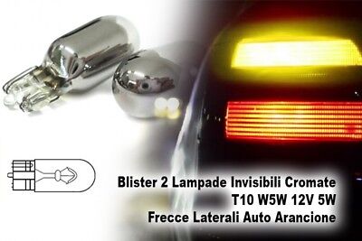 Blister 2 Lampade Invisibili CROMATE T10 (WY5W) 12V/5W Frecce Laterali ARANCIO