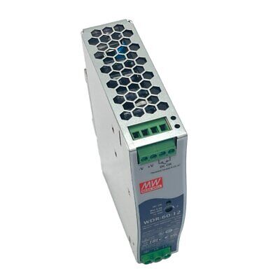 <p>MeanWell WDR-60-12 Alimentatore Slim DIN Rail 60W 12V 5A Input 180-550V</p>