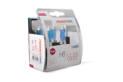 COPPPIA ALOGENA SUPER BIANCA Lampada - Lampadina Powertec UltraWhite H8 12V DUO