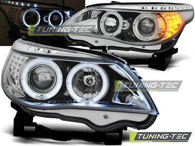 HEADLIGHTS ANGEL EYES CHROME LED INDICATOR fits E60/E61 03-07