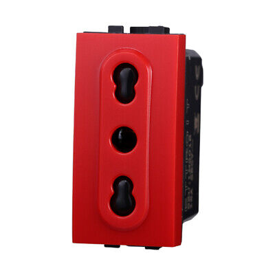 ETTROIT Presa Bipasso Bivalente 2P+T 10/16A Colore ROSSO Compatibile Con