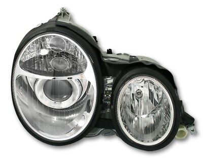 Coppia Set Fari Fanali Tuning per W210 da 7/95-8/99 cromati Alogeni H7 - NO XENO
