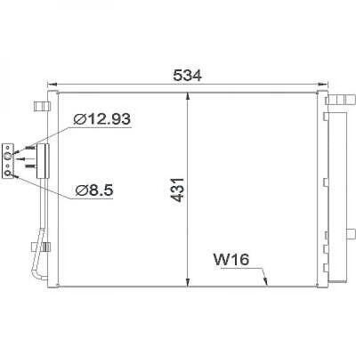 CONDENSATORI CONDENSATORE COMPATIBILE CON HYUNDAI SANTA FE 08/2012