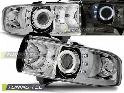 Coppia Fari Fanali Anteriori Tuning RAM 94-01 ANGEL EYES Cromato