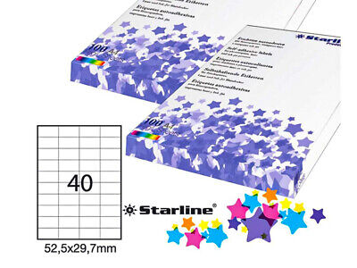 FBA Barcode Etichette Adesive 52,5X29,7mm 40 per foglio Pacco da 100 Fogli