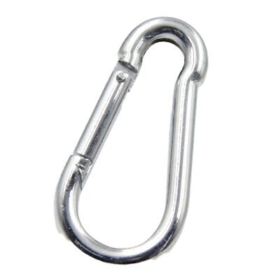 Kit 2 Pezzi Moschettoni a Forma D in Acciaio Modello Portachiavi Rinforzato