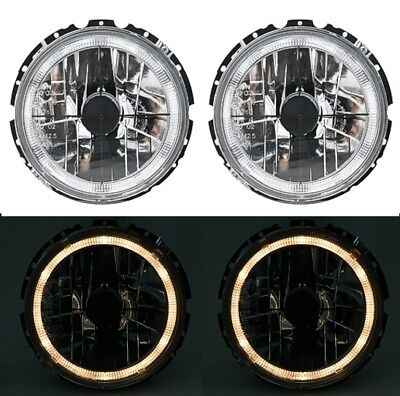 Coppia Set Fari Fanali Anteriori Tuning Angel Eyes Golf 1 I° Cromati