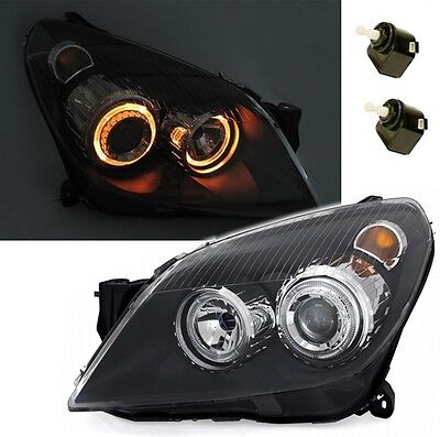 Coppia Fari Fanali Anteriori Tuning Angel Eyes H 2004-2010 nero neri