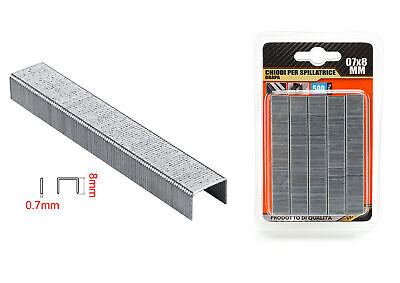 500pcs Punti Per Graffatrice 0,7x8mm <ul><li>Punti Universali tipo D 0,7x8mm,