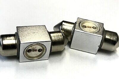 Coppia 2 Lampade Led T11 C5W Siluro 30mm Con 1 Power Colore Verde Green 12V 1W