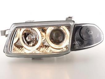 Coppia Fari Fanali Anteriori Tuning Angel Eyes A3 8L 01-03 cromato