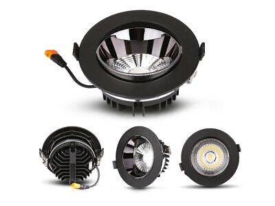 Faretto Led COB da Incasso 20W 4000K Rotondo Riflettore Orientabile Carcassa Ne