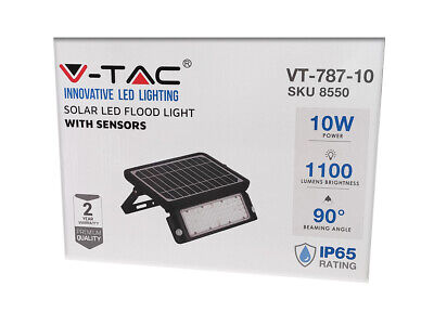 Lampada Faro Led Con Pannello Solare 10W 4000K Doppio Sensore PIR Base
