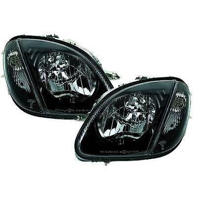 Coppia Set Fari Anteriori SLK R170 (1996 > 2004) neri H4 Per Regolazio Elettrica