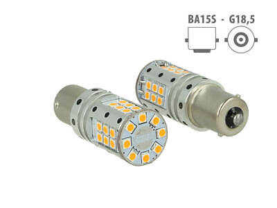 Lampada Led 1156 BA15S P21W Canbus 12V 25W Reale Arancione Per Frecce No Errore