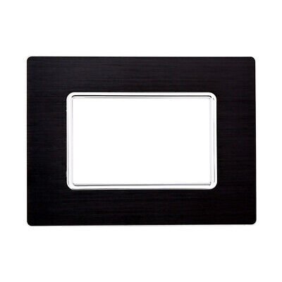 ETTROIT Placca In Alluminio Serie Solar 3P Colore Nero Compatibile Con Bticino